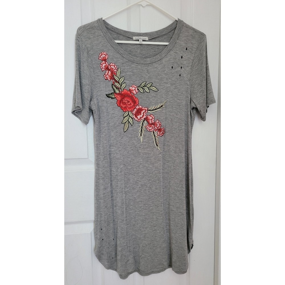 Charlotte Russe Knit Rose Tshirt Dress medium
